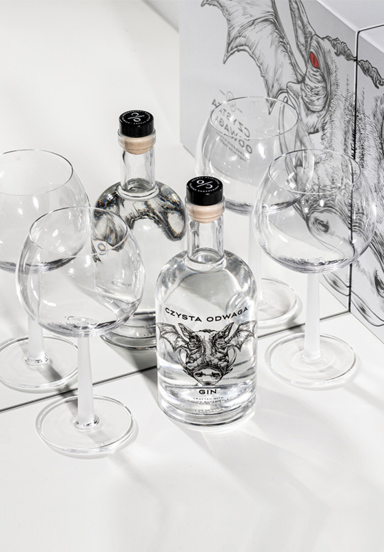 Home pol pm zestaw prezentowy z alkoholem czysta odwaga gin z polskimi botanikami 700 ml 2 kieliszki do ginu w eleganckim pudelku 41 3