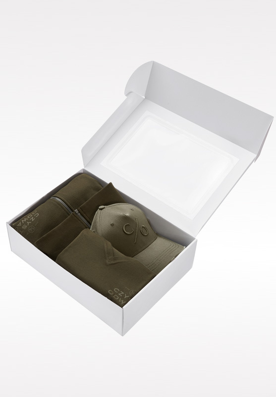 Home pol pm zestaw prezentowy czysta odwaga bluza t shirt i czapka z daszkiem oliwkowy 61 2