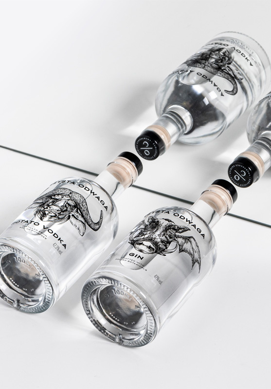 Home pol pm zestaw prezentowy z alkoholem czysta odwaga wodka ziemniaczana 700 ml i gin z polskimi botanikami 700 ml w eleganckim pudelku 42 4